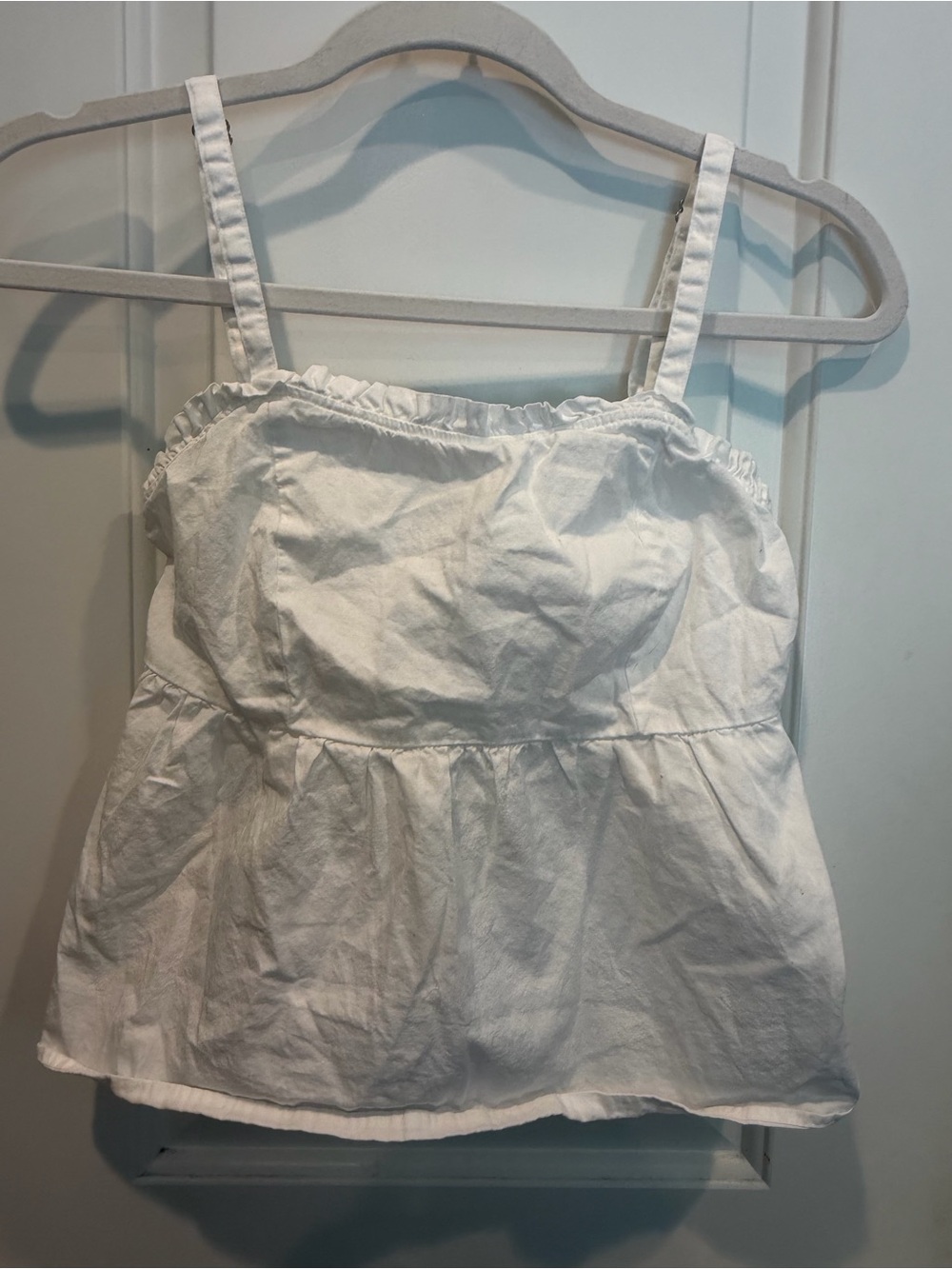 John Galt Sleeveless Peplum Cotton Tank Top